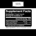 Kaya Naturals Ashwagandha 1300Mg, 120 Count Capsules For Stress Relief, Adrenal, Mood & Thyroid Support, Black Pepper And 100% Pure Ashwagandha -120 Capsules