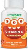 Kids Vitamin C Chewable Tablets 250Mg - Vegan, Gmo-Free, Gluten Free, Nut Free Vitamins - Dietary Supplement For Immune Support - For Children - 120 Chewables