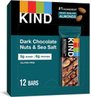 Kind Nut Bars, Dark Chocolate Nuts And Sea Salt, Healthy Snacks, Gluten Free, Low Sugar, 6G Protein, 12 Count