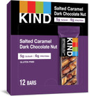 Kind Nut Bars, Salted Caramel & Dark Chocolate Nut, Healthy Snacks, Gluten Free, Low Sugar, 6G Protein, 12 Count