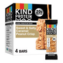 Kind Protein Max Sweet & Salty Caramel Peanut Crisp Snack Bars, 20G Of Protein, Keto Friendly, 1G Of Sugar Per Bar, Gluten Free, 4 Count Box
