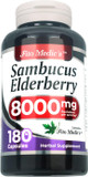 Lab - Elderberry - Sambucus Elderberry 8000 Mg, 180 Capsules - Elderberry Capsules - Black Elderberry - Immune Support Supplement- Vitamins For Women And Men, Ultra High Absorption