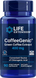 Life Extension Coffeegenic® Green Coffee Extract, 400 Mg, Standardized For 50% Chlorogenic Acid, After-Meal Metabolism Support, Gluten Free, Non-Gmo, Vegetarian, 90 Capsules