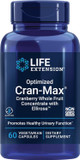 Life Extension Optimized Cran-Max®, Cranberry Whole Fruit Concentrate With Hibiscus Extract, Best In Class Support For Female Urinary Tract Health, Gluten-Free, Vegetarian, Non-Gmo, 60 Capsules