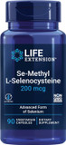 Life Extension Se-Methyl L-Selenocysteine, Advanced Form Of Selenium, Antioxidant Defense, Cellular Health, Healthy Aging, Vegetarian, Gluten-Free, Non-Gmo, 90 Capsules