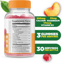 Lifeable Calcium Magnesium And Vitamin D Gummies | Great Tasting Calcium Magnesium Supplement | For Bone Health | Calcium Gummies For Adults | 90 Gummies