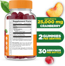 Lifeable Cranberry Gummies For Women | 25000 Mg Equivalency | Great Tasting Cranberry Supplement | For Urinary Tract Health, Bladder & Kidney Support | Vegan And Non Gmo Cranberries | 60 Count