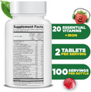 Lifeable Multivitamin & Multimineral With Iron Chewables For Kids  Vegetarian  Gluten Free Vegetarian  Great Tasting - Natural Flavored Pectin Chews With Vitamins A, B, C, D & E  150 Count