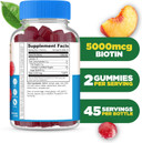 Lifeable Sugar Free Biotin Gummies | 5000Mcg Vitamin B7 | Great Tasting Biotin Supplement | For Hair Growth, Skin And Nail Health | Hair Supplement For Women, Men, Adults | 90 Gummies