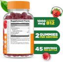 Lifeable Vitamin B12 For Kids | 1000 Mcg | Great Tasting Vitamin B12 Gummies | Gluten Free, Vegan B12 Vitamins | B12 Vitamins For Energy, Mood And Nervous System Support | 90 Gummies