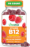 Lifeable Vitamin B12 Gummies For Adults | 1000 Mcg | Great Tasting B12 Vitamins | Non-Gmo, Vegan B12 | For Energy And Metabolism Support | 90 Gummies