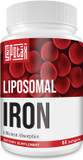 Liposomal Fe Iron Supplement For Women,65 Mg Iron Supplements With Folic Acid & Vitamin B12 For Men,Red Blood Cell Production,Energy Support For Adults Iron Deficiency 60 Softgels(2 Bottle)