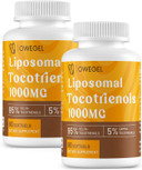 Liposomal Tocotrienols 1000Mg - High Bioavailability Vitamin E Tocotrienols Supplements,95% Delta & 5% Gamma Tocotrienol Capsules Support Skin,Bone,Antioxidant,180 Softgels