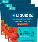 Liquid I.V.® Hydration Multiplier - Strawberry | Electrolyte Powder Drink Mix | 3 Pack (48 Servings)