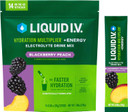 Liquid I.V.® Hydration Multiplier +Energy | Blackberry-Peach | Electrolyte Powder Drink Mix | 1 Pack (14 Servings)