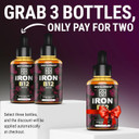 Liquid Iron Supplement For Women & Men With Vitamin B12 5000Mcg - Free Blood Builder For Anemia - Liquid Vitamin B12 Drops For Adults With Mct Oil, Natural Grape Flavor, 2 Fl Oz