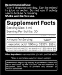 Liquid Vitamin C - High Dose - Vitamin C Drops - For Adults And Kids - 500 Mg - Liquid Vit C - Non Gmo - Vitamin C Liquid Supplement (4 Fl Oz 120 Ml)