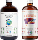 Liquidhealth Complete Multiple & Mega Energy B-Complex Daily Liquid Vitamins Bundle For Adults - Immune System Support, Increase Energy, Gut & Heart Health - Whole Foods, Vegan, Non-Gmo, Made In Usa
