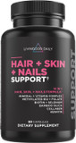 Livingood Daily Hair, Skin & Nails Supplement, 14-In-1 Formula With Biotin, Collagen, Keratin, Bamboo, Selenium, Folate, B12, Zinc And More, Beauty Supplement For Women & Men, Gluten Free, 60 Capsules