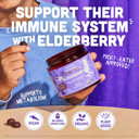 Llama Naturals Elderberry Gummies For Kids, Vegan, Organic Immune Support Supplement With Vitamin C And Zinc, Toddler Real Fruit Gummy Vitamins For Immunity, Chewable, No Added Sugar Cane, 120 Ct
