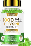 L-Lysine 1000Mg Gummies: Lip & Skin Wellness With Vitamin C Zinc Coq10 Hyaluronic Acid Sugar-Free Vegan Pectin Non-Gmo Natural Watermelon Flavor 60 Gummies 30-Day Supply