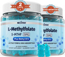 L-Methylfolate 15Mg & Methyl B12 Gummies, Methylated B1, B2, B6 Multivitamins - Active 5-Mthf & High Absorption - Supports Mthfr Gene, Cognition, Homocysteine Levels, Folate Metabolism, Vegan, 60 Cts