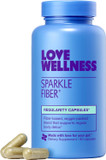Love Wellness Sparkle Fiber | Fiber Supplement With Digestive Enzymes | Greens Superfood Powder & Psyllium Husk Powder | Promotes Gut Health For Women | Regularity & Bloating Relief | 90 Count