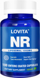 Lovita Liposomal Nr (Nicotinamide Riboside) 1000 Mg With Quercetin & Trans-Resveratrol, Support Cellular Health And Healthy Aging, 100 Vegan Enteric-Coated Capsules