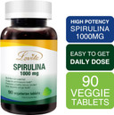 Lovita Organic Spirulina 1000Mg Per Tablet, Natural Multivitamin Superfood, 100% Vegan Spirulina Tablets, Non-Irradiated, 90 Vegetarian Tablets