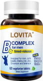 Lovita Timed-Release B Complex For Men | 8-Hour Energy & Nutrient Metabolism Support With 10 Vitamin Bs, Vegetarian Tablets (60 Count)