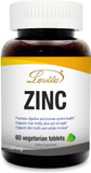 Lovita Zinc 30Mg | Well-Absorbed Chelated Zinc Supplements For Men & Women | Vegan, Non Gmo, For Immune Support & Healthy Skin | Gluten Free | 60 Tablets