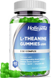 L-Theanine Gummies, L'Theanine 400Mg With Ashwagandha, Gaba, 5Htp,L-Theanine Chewable Supplement For Relax, Zzz & Focus Support, Vegan, Lemon Flavor, 120 Counts