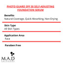 M.A.D Skincare Photo Guard Spf 50 Broad Spectrum Self-Adjusting Foundation Serum - Neutral - By Maximum Active Dermaceuticals
