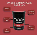 Maax Caffeine Energy Gum | Focus Gum | 125Mg Of Caffeine Per Piece | Cinnamon | 25 Pieces Per Container
