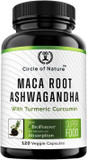 Maca Root Ashwagandha & Mushroom Suppliment Contains Lions Mane, Cordyceps, Reshi, Shitake