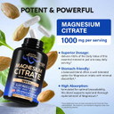 Magnesium Citrate Capsules 1000Mg | High Absorption Supplement - Sleep, Muscle & Heart Support - Vegan | Non-Gmo - Made In Usa - As Powder | Pills | Tablets - 240 Capsules, 4 Month Supply