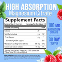 Magnesium Citrate Supplement Gummies - High Absorption Magnesium Gummy For Adults & Kids, Magnesio Citrate Supplements For Bone, Muscle Health, Heart Support, Vegan, Gluten Free, Non-Gmo - 60 Gummies