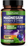 Magnesium Complex 500Mg - 5 Forms Of Magnesium Glycinate, Citrate, Malate, Oxide & Aquamin With 72 Trace Minerals - Chelated For Absorption - Supplement For Muscle, Nerve, Heart & Sleep (120 Capsules)