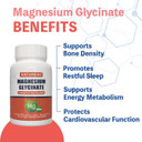 Magnesium Glycinate 500Mg, 100% Chelate For High Absorption Magnesium Supplement For Sleep, Muscle, Heart, Never And Bone Support, 90 Capsules