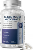 Magnesium Glycinate 850Mg Capsules With L-Theanine, Chamomile & Gaba For Sleep, Calmness, Muscle, Bone Health & Immune Support, Magnesium For Women And Men, Vegan, High-Absorption, 120 Count