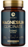 Magnesium Glycinate Chelated For Max Absorption - Supports Bone, Muscle, Nerves & Heart Health, Nature'S Sleep And Stress Support, Best Magnesium Supplement Pills For Whole Body Support - 60 Tablets