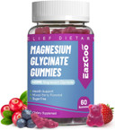Magnesium Glycinate Gummies 400Mg With L-Threonine 200Mg - Sugar-Free Magnesium Potassium Supplement With Vitamin D, B6, Coq10 For Muscle - 60 Mixed Berry Flavored Gummies