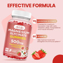 Magnesium Glycinate Gummies 500Mg Magnesium Supplement With Calcium, Zinc, Vitamin C, B6, D3-Calm Chewable Gummies For Kids & Adults-Sleep, Mood & Muscle Support-Pineapple Flavor, 60 Gummies
