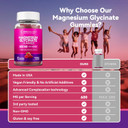 Magnesium Glycinate Gummies 600Mg, Non-Gmo, Gluten-Free, Magnesium Gummies For Adults & Kids, Sleep, Relaxation & Focus, 3 In 1 Flavor, 60 Count