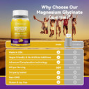 Magnesium Glycinate Gummies 600Mg, Non-Gmo, Gluten-Free, Magnesium Gummies For Adults & Kids, Sleep, Relaxation & Focus, Mixed Berry Flavor, 60 Count