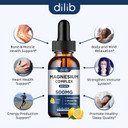 Magnesium Glycinate Liquid Drops, Magnesium Glycinate Supplement 500Mg With Citrate, Malate, Ashwagandha, L-Theanine, Vitamin B6 For Sleep, Stress Relief, Bone, Muscle, Mood, Grape Flavor 2 Fl Oz