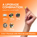 Magnesium Glycinate Supplement Softgels, Magnesium Glycinate 400Mg With Zinc, Vitamin B6, C, D3, Pure Magnesium For Sleep, Calm, Muscle, Energy, Heart Support - 60 Vegan Capsules For Women & Men