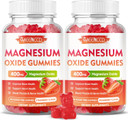 Magnesium Oxide Gummies 400Mg, Chewable Magnesium Oxide Supplement For Adults & Kids, Nerve & Muscle Support, Non-Gmo, Sugar-Free, Strawberry Flavor, 60 Count