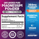 Magnesium Powder Supplement With Magnesium Citrate & Aquamin Magnesium - Magnesium Citrate Powder Drink Mix Unflavored - Bone, Heart & Muscle Support, Sugar Free, Gluten Free, Vegan - 60 Servings