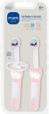 Mam Baby Toothbrushes (2 Baby'S Brushes And 1 Safety Shield), Toothbrushes With Brushy The Bear Character, Interactive App, For Girls 6+ Months, Pink